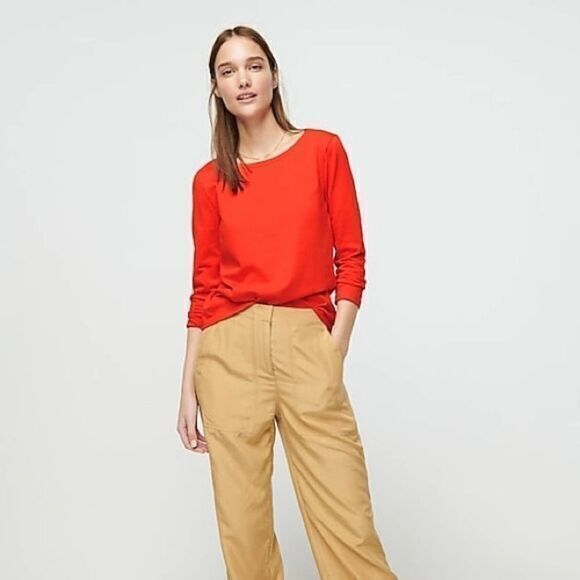 J.Crew Long-sleeve tie-back T-shirt in Mariner - Picture 1 of 4